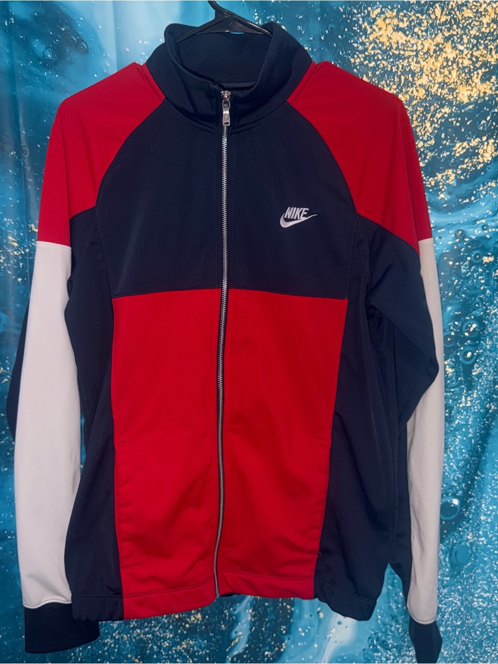 Nike Men’s Red, Black & White Lightweight Zip-Front Jacket